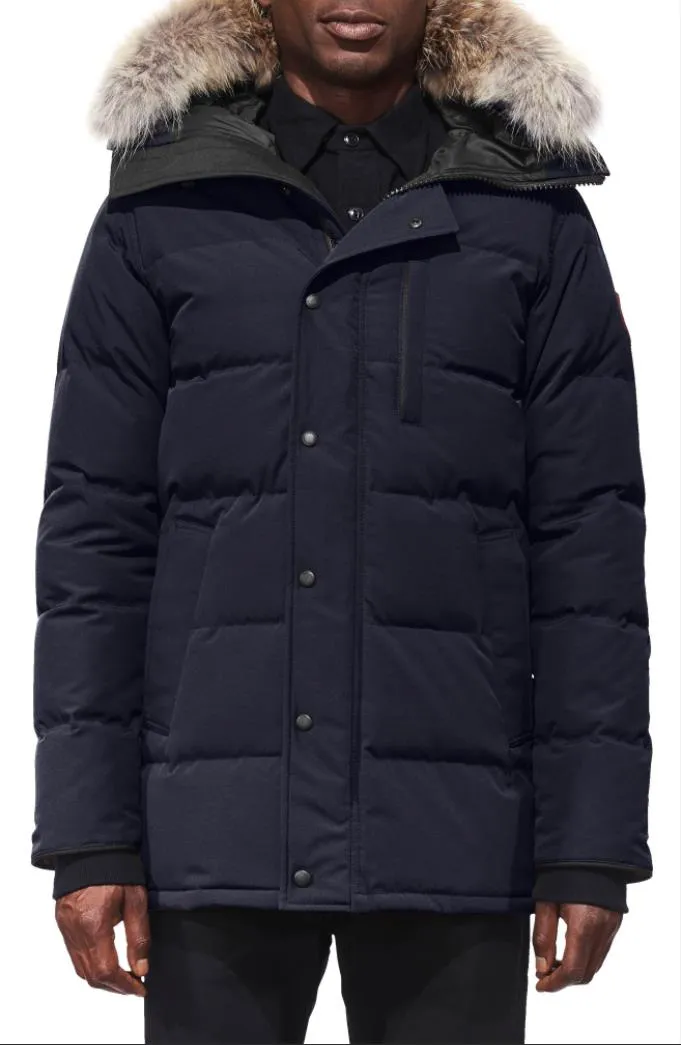Czarna odznaka zimowa parka męska kurtka Homme Manteau Jassen Chaquetas Parka odzież wierzchnia duże futro kaptur Fourrure darren_voghion.com