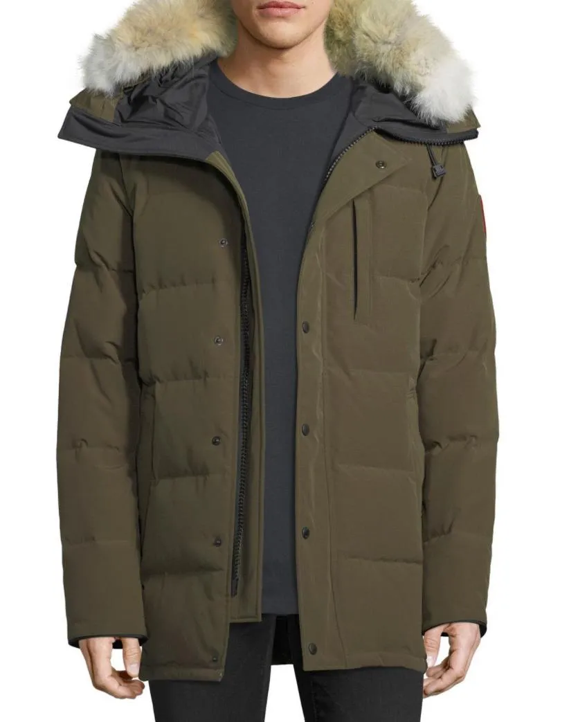 Czarna odznaka zimowa parka męska kurtka Homme Manteau Jassen Chaquetas Parka odzież wierzchnia duże futro kaptur Fourrure darren_voghion.com