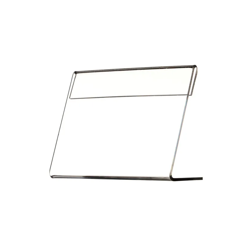 3 Las helder acryl plastic bord display papier labelkaart prijskaarthouder l vormige standaard horizontaal op desktop 11''x8.5 '' t2mm 10pcs