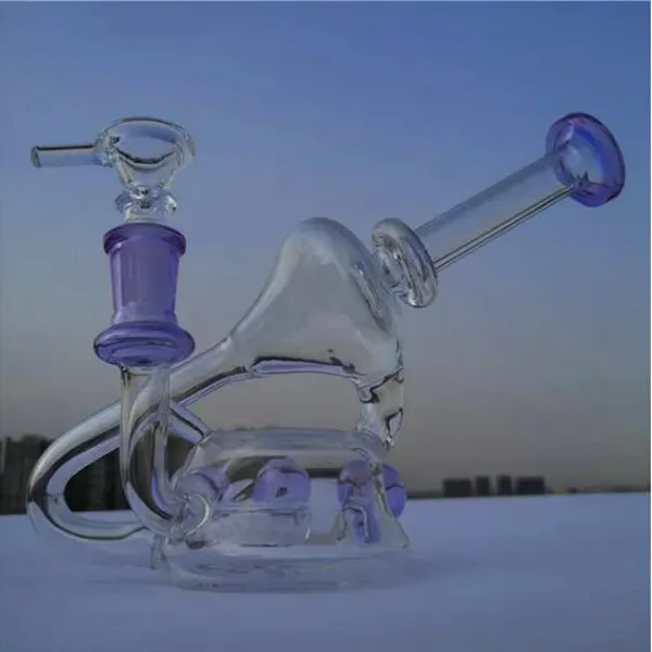 Beaker base Bong Narghilè Shisha Glass Water Pipes Smoke Glass Water Bong Recycler Dab Rigs con giunto da 14 mm