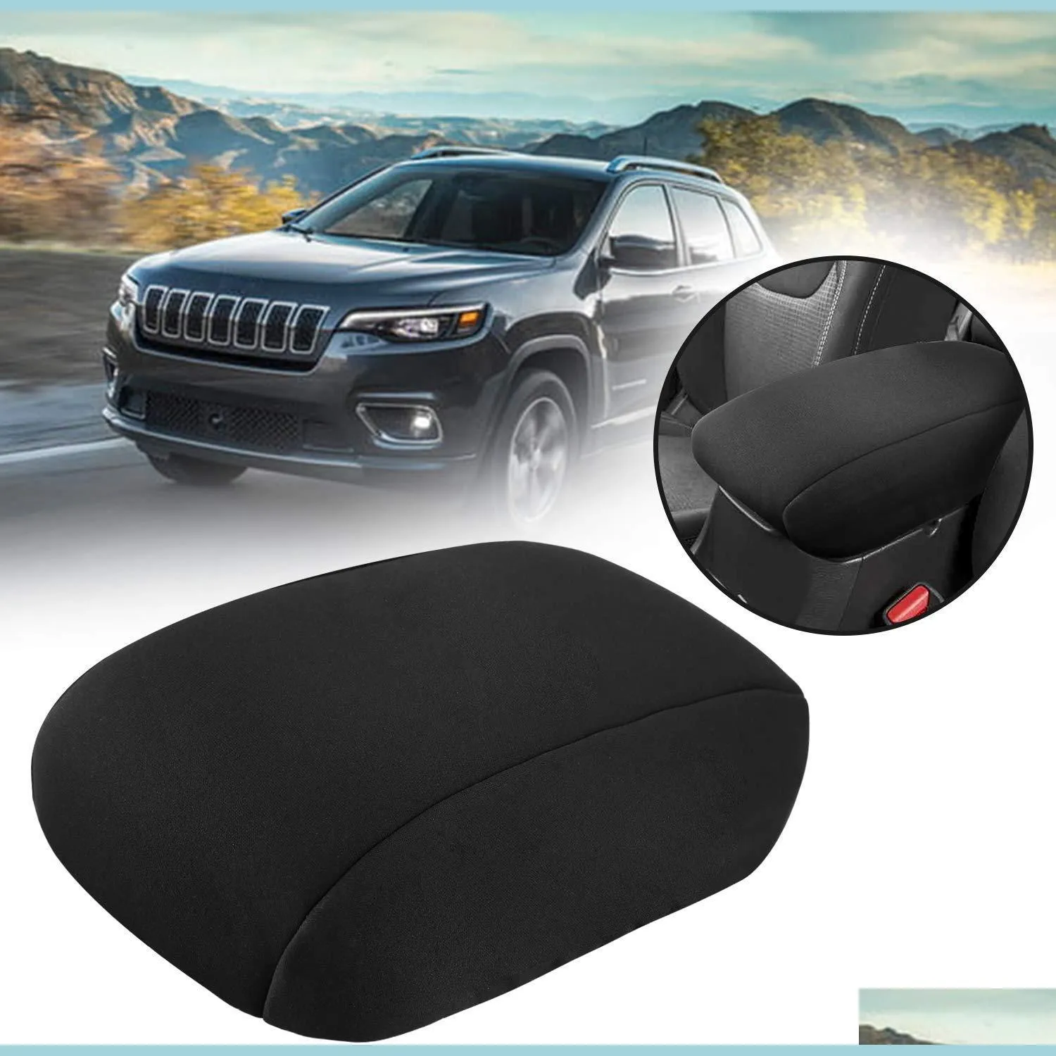 Autoabdeckungen Console ER für Jeep Grand Cherokee 2011- Neopren-Armlehnenpolster Drop Lieferung 2022 Mobiles Motorräder Außenzubehör Dhjkq