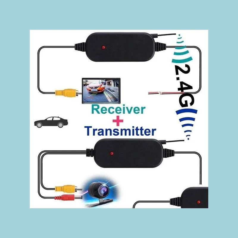 자동차 후면 뷰 카메라 주차 센서 2.4GHz 무선 리어 뷰 카메라 RCA 비디오 송신기 및 수신기 키트 자동차 후방 마니 니트 DHVO0