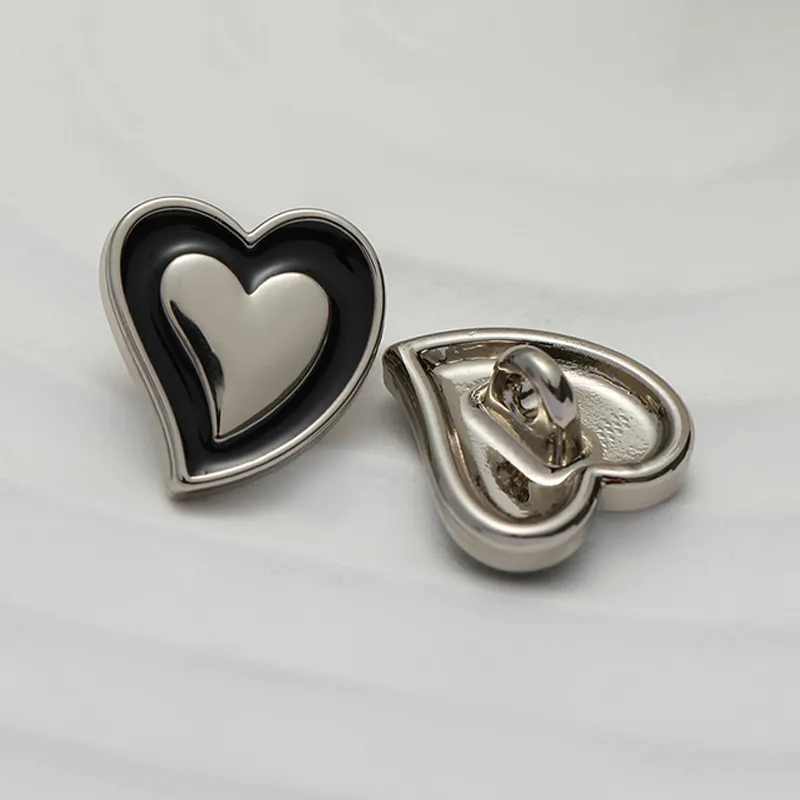 Cute Heart Diy Sewing Button Metal Heart Clothing Buttons for Shirt Coat Sweater 11mm