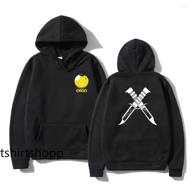 Felpe con cappuccio da uomo Assassination Classroom Felpa con cappuccio Anime Hooodies Felpe da uomo Vintage Harajuku Abbigliamento Manga Koro Pullover Graphic Sudadera