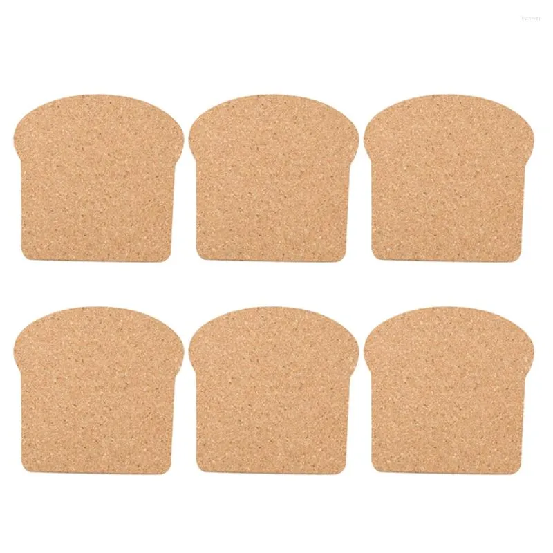 Table Mats 6Pcs Coasters Portable Heat Insulation Teacup Cushions Cup Cork Placemats For Home