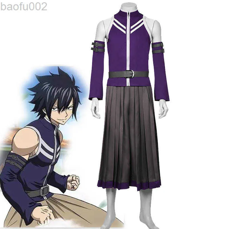 Anime Costumes Fairy Tail Grey Fullbuster Cosplay Come Halloween Carnival Anime Comes L220802