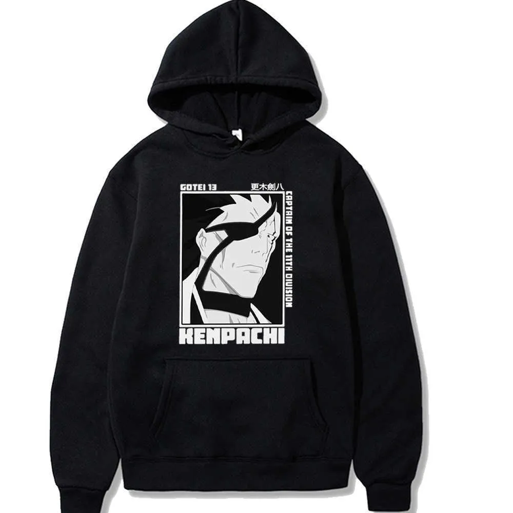 Herrtröjor Sweatshirts Anime Bleach Kenpachi Tryckta män/kvinnor Hoodie Långärmad tröja T221008