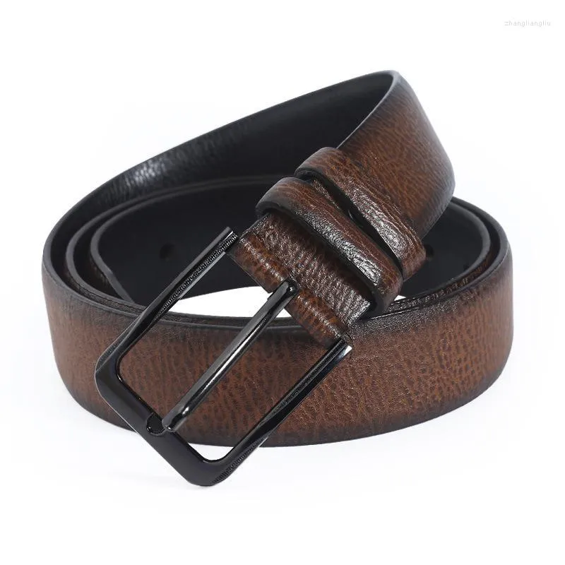 Ceintures Ceinture en cuir pour hommes d'affaires Loisirs Sangle de mode Designer de luxe Jeans Cowboy Vintage CeinturesCeintures