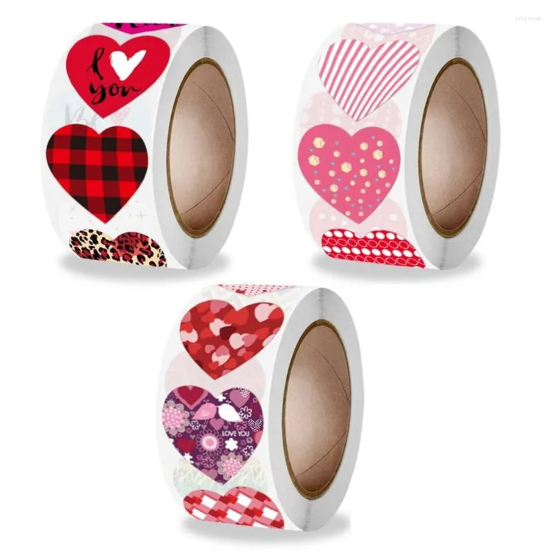 Emballage cadeau 500 pièces 1 pouce Festival amour coeur autocollants joyeux saint valentin boîte étiquettes bonbons sac à main enveloppe sceau étiquette décor