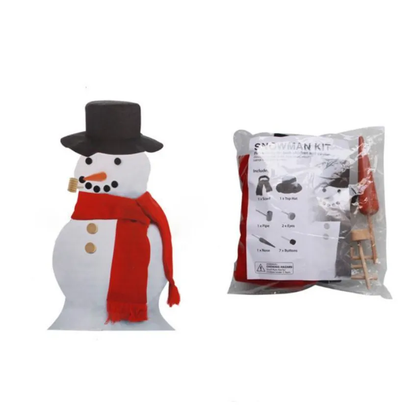 Ny träimitation jul snögubbe klänning uppsättning accessoarer familj snögubbe kit leksaksgåvor p1013