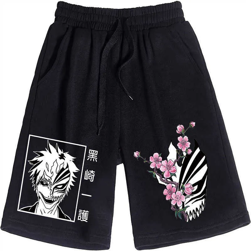 Erkek Şort Beş Pantolon Ağartı Anime Kurosaki Ichigo Baskılı Sokak Giyim Erkekler/Kadın Günlük Spor Kısa Plaj G221012