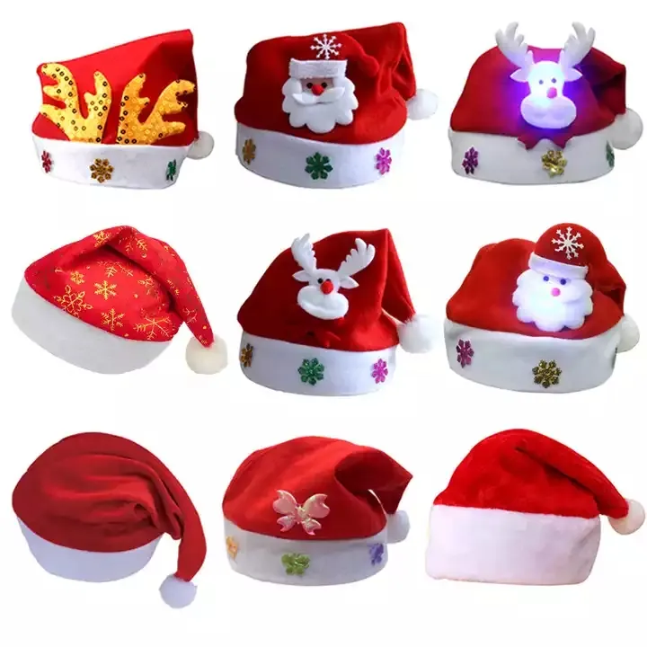 Christmas hats led lighted festivals party hats cap decorations multiple choices at home or outdoors