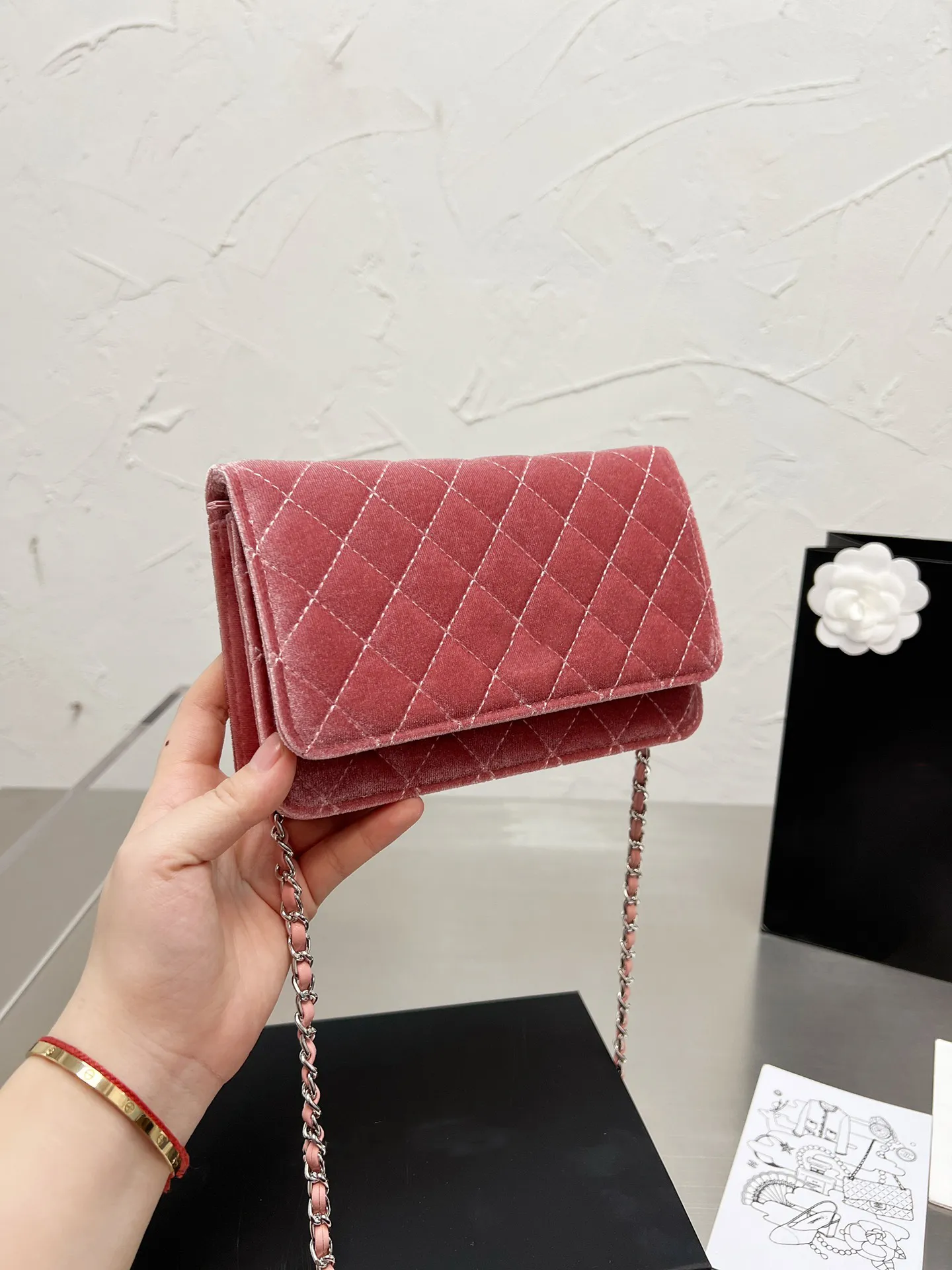 2023 Women`s bag Fashion Designer Handbag Backpack Soft Velvet Material Cover Women`s Shoulder Cross Wallet Top