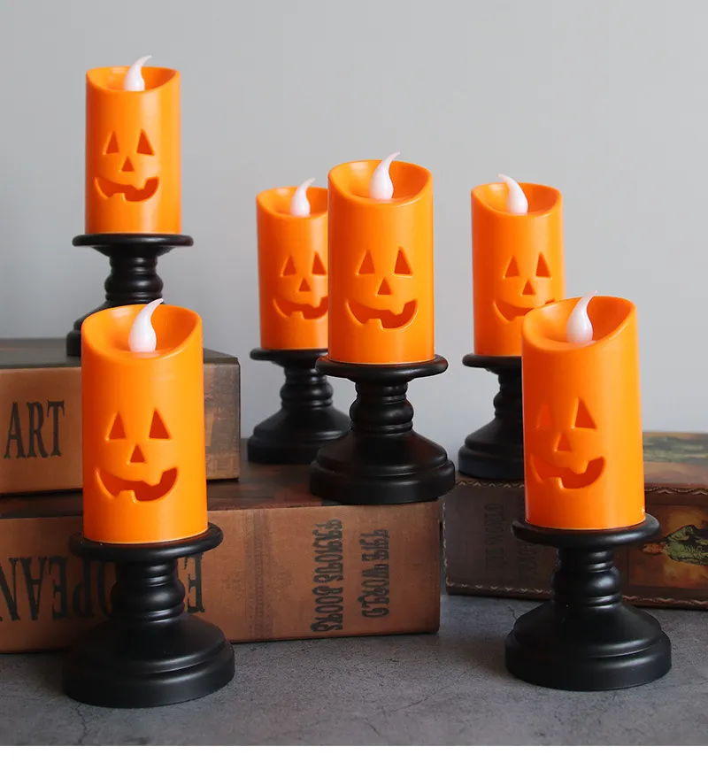 Halloween bunte Simulation Kerze Licht kreative Pumkin Dekoration Lampe Haushaltsatmosph￤re Dekor Beleuchtung DIY Accessoires