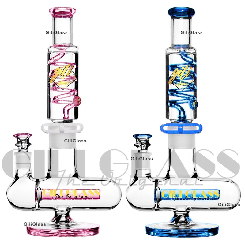 16 Zoll Glycerinspule Shisha Freezable Double Percolator Straight Bong mit Tube Bongs Glas Wasserpfeife Bubbler Dab Rig Rauchzubehör mit Quarznagel