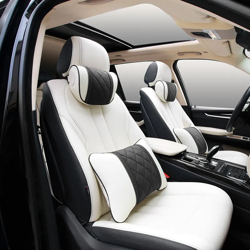 Mercedes Maybach S-Class Headrest Nappa Leather Vertebra 보호 자동 여행 목에 담긴 베개 베개 좌석 지 요추 쿠션 자동차 액세서리