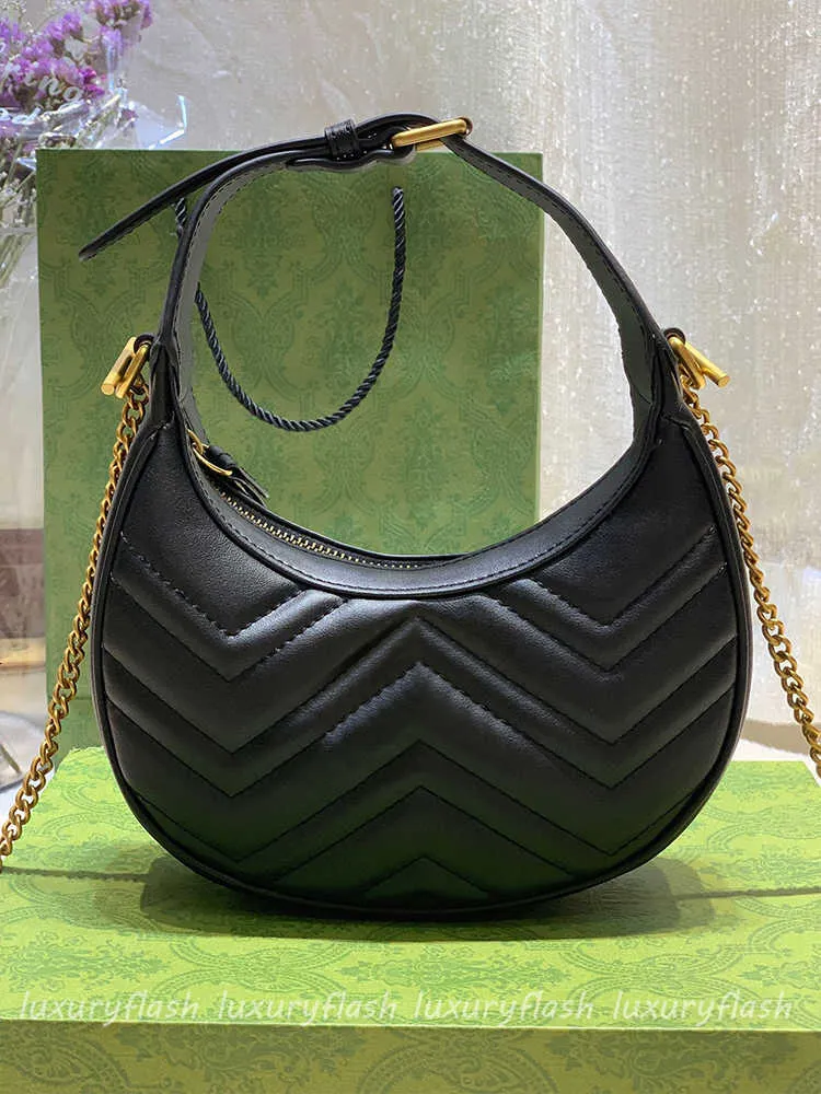 Shoulder Women Designers Handbags Tote 22SS Luxurys Genuine Bags Leather Fashion Belt Chain Half Moon Crossbody Purses High Quality