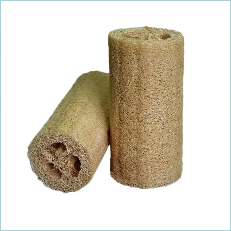 Badborstar svampar skrubber 10 cm naturlig loofah kropp baddusch svamp bakborste exfolierande rengöring luffa snitt droppe levererar dh8kf