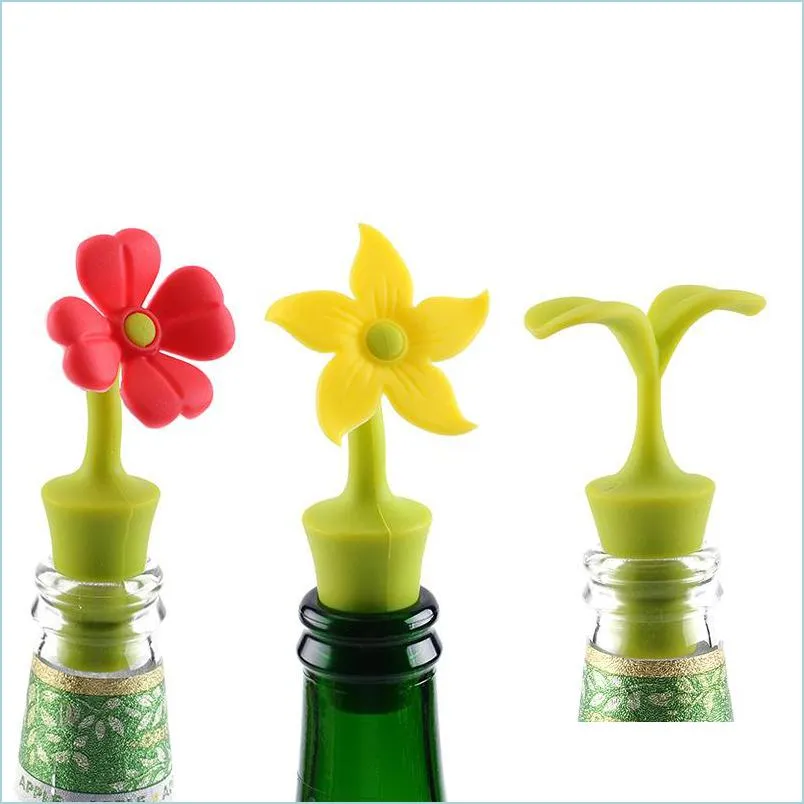 Bar Tools Sile Flower Wine Stopper Reusable Beer Champagne Whiskey Bottle Cork Vacuum Sealed Er Bar Accessories Barware Rrd7505 Drop Dhvic