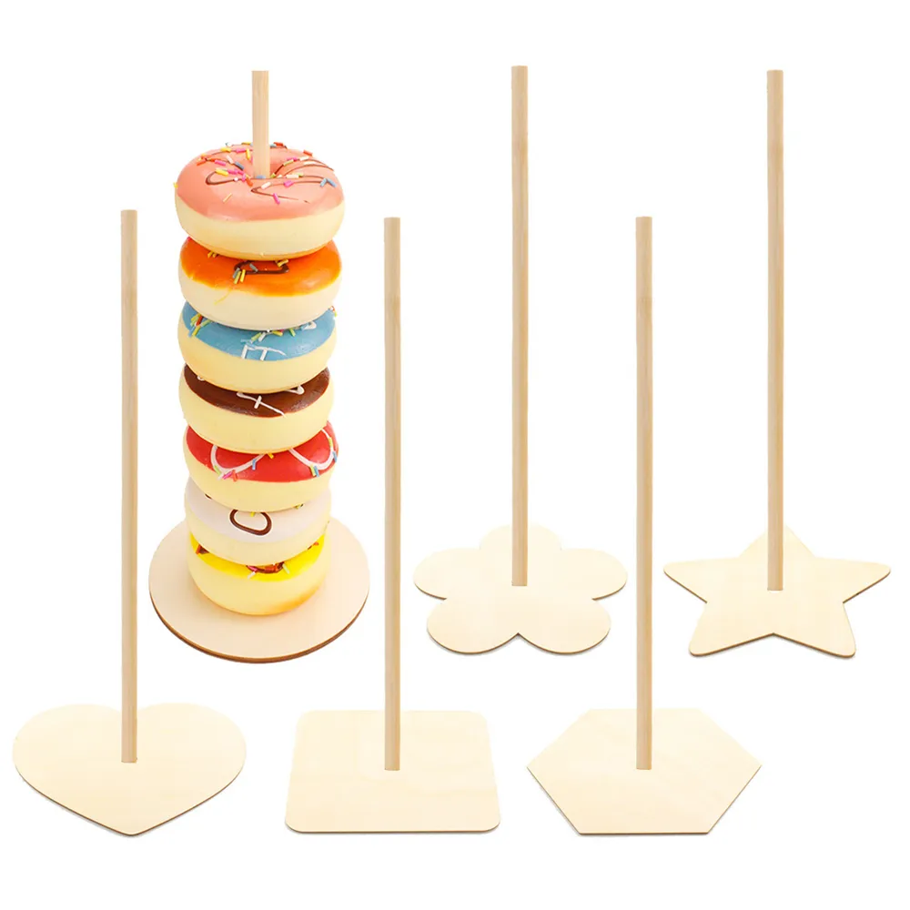 FESTIPES DE FESTIPES DONUTOS DE WOOD STANDS Bagels Display para Decorações de mesa de aniversário de casamento de chá de bebê KDJK2210