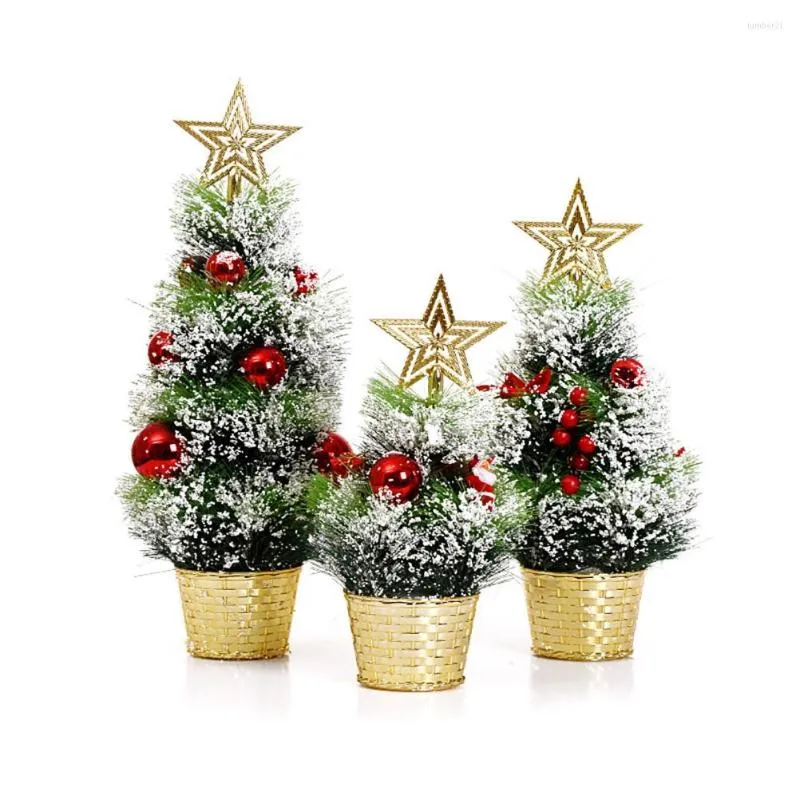 Dekoracje świąteczne Mini Tree Desktop Xmas Sztuczny stół Top Trees Trees Holiday Tabletop Decor Ornaments