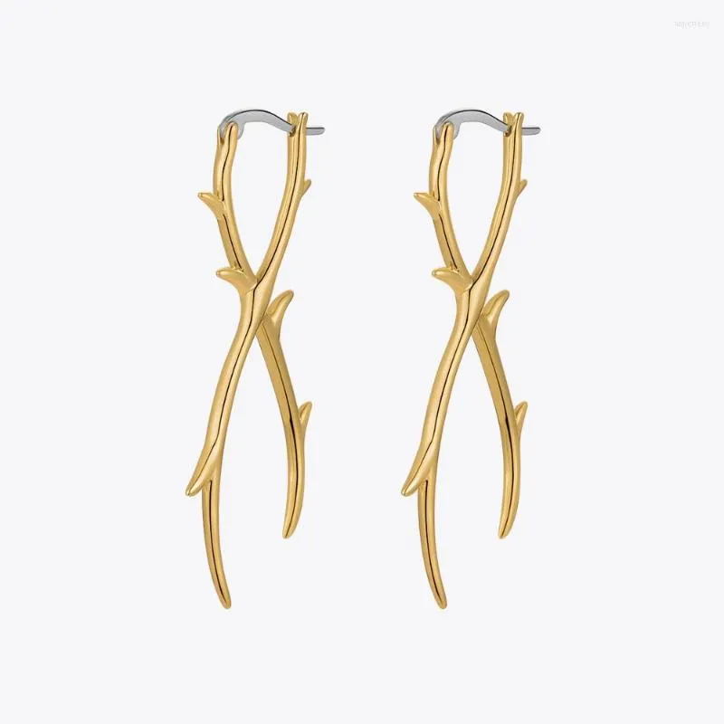 Stud Earrings ENFASHION Thistle Thorn Hoop Set For Women Gold Color Fashion Jewelry Pendientes Piercing Earings E221398