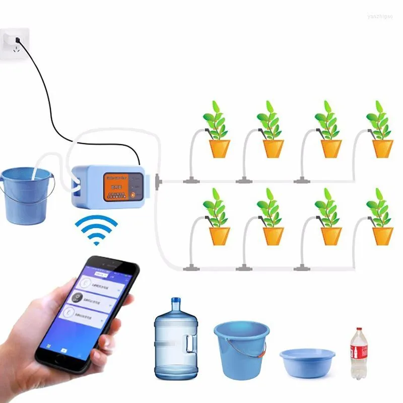 散水機器EST携帯電話リモートWiFi制御デバイスインテリジェントオートドリップ灌漑システムガーデンプラントウォーターポンプタイマー