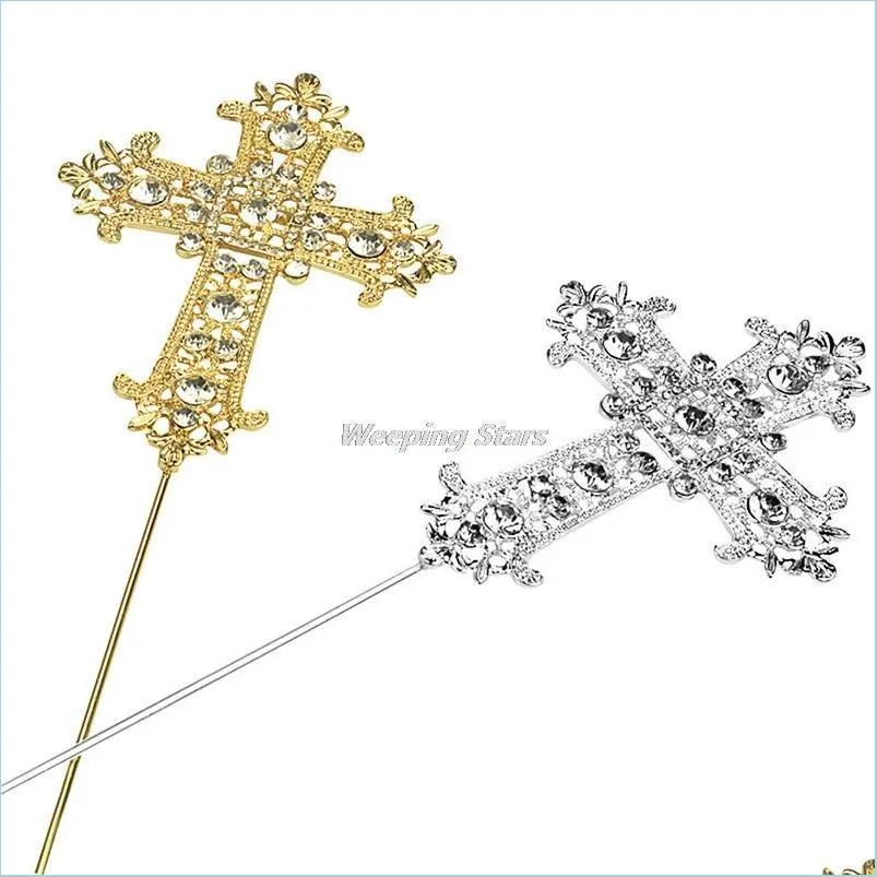 Other Festive Party Supplies See Pic Festive Party Supplies Crystal Cross Cake Topper For Baptism Wedding Decoration Baby Shower D Otxw7