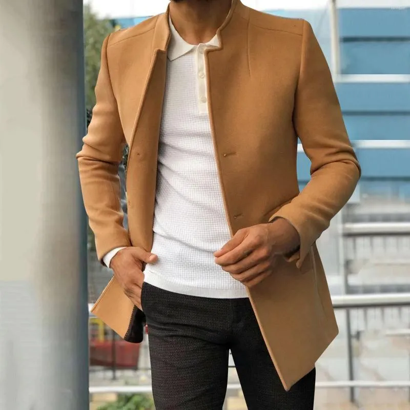 Manteau Homme Chaud Long Veste en Laine Hiver Long Trench Coat Slim  Outerwear Couleur Unie Parka Trench Coat Mode Classique : : Mode