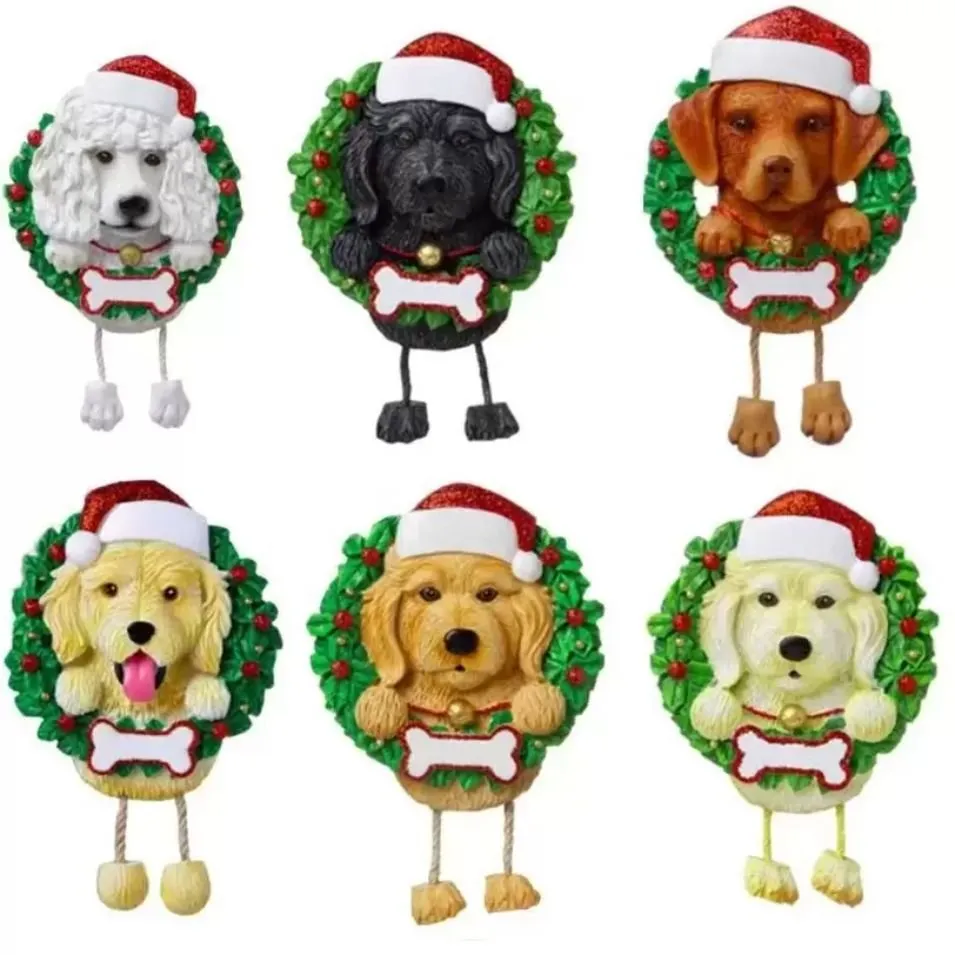 Köpekler DIY Adı Mesaj Kolye Noel Süsleri Pvc Pet Köpek Ağacı Kolye Süsleme FY4894