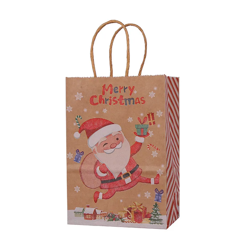 Decorações de Natal 6 Estilos Merry Natal Bolsa de Papel Sacos de Presente para Roupas de Lnack de Natal Página Presente