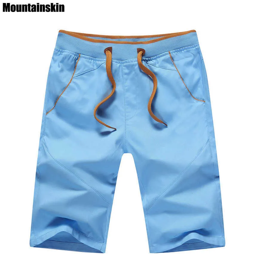 Mäns shorts Mountainskin 5xl Ny sommarbomull Mid Straight Thin Beach Casual Solid Soft Mane Brand SA168 G221012