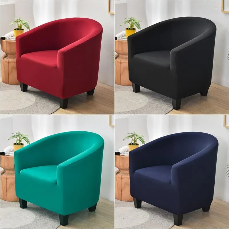 Chair Covers Solid Color Armchair Couch Cover Relax Stretch Single Seater Bath Tub Club Sofa Slipcover For Living Room Elastic Washable