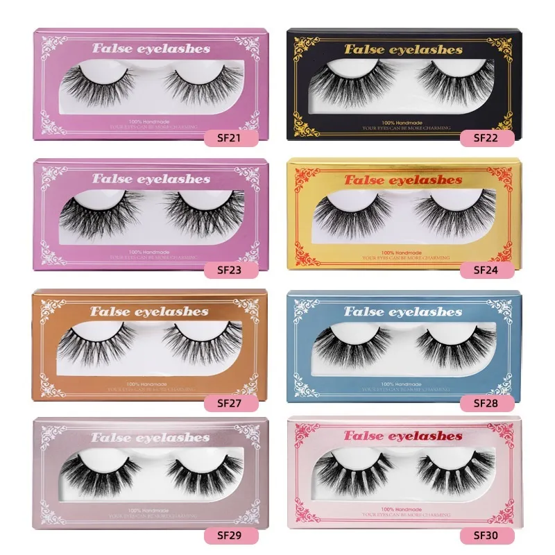 Curly Thick Mink False Eyelashes Naturally Soft and Delicate Hand Made Reusable Multilayer 3D Fake Lashes Full Strip Eyelash Extensions Eyes Makeup