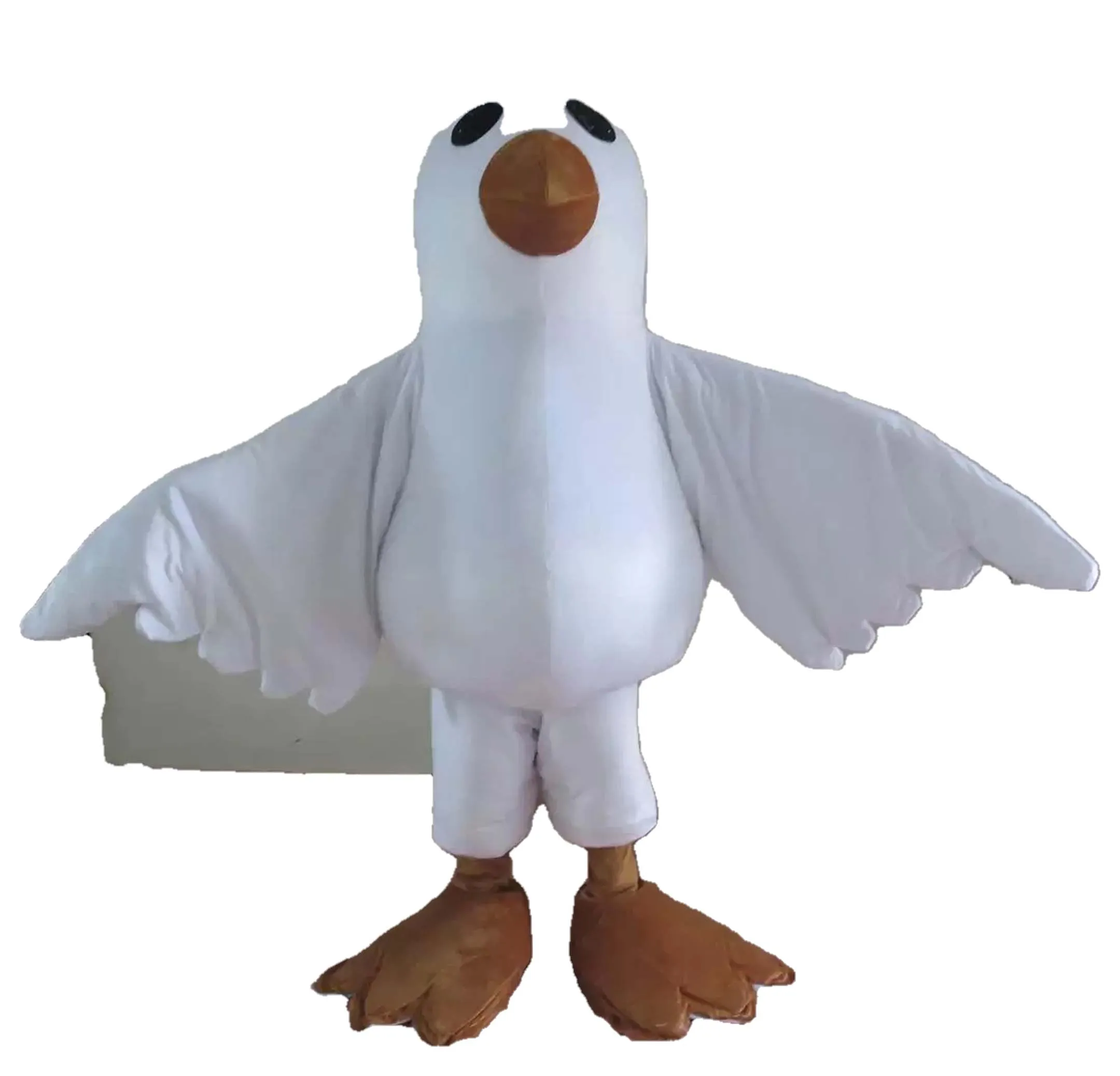 2023 nuove prestazioni adulto piccione colomba uccello bianco costumi mascotte Halloween Natale personaggio dei cartoni animati abiti tuta pubblicità