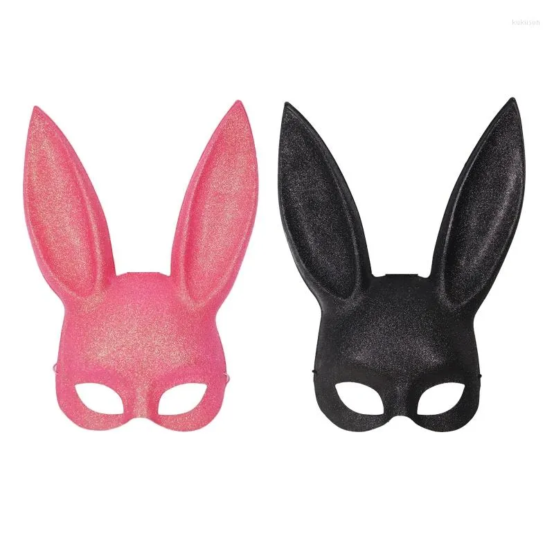 Máscaras de festa HXBA Half Face Mask for Girl infantil traje de boate sexy long orars unissex adereços de animais