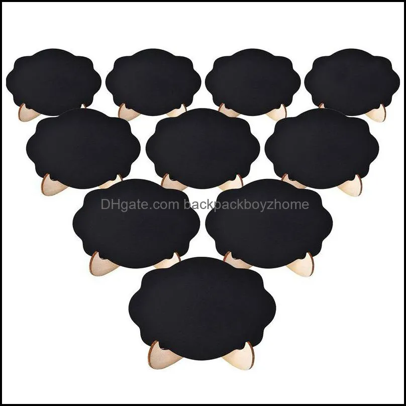 Articles de nouveauté 20pcs Mini Chalkboard Signes Petit tableau noir avec cadre en bois chevalet pour enfants artisanat et fête de mariage de table de table de table otwir