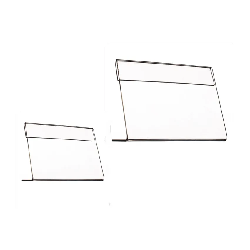 1 saldatura a forma di L Clead Acrilic Segno di plastica Display Etichetta della carta Etichetta carta PREFERI PREFERI Orizzontale sulla tabella Small T2MM 30pcs