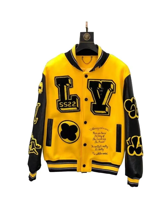 Varsity Herenjassen Letterman jas l Vintage Bomberjassen 11 Letter Borduren Herfst Heren Baseball Jassen Groen Baseball mode winter keep off white H67Q