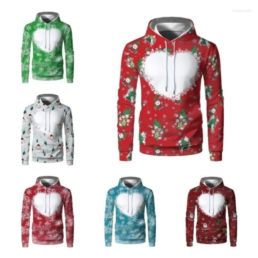 Men Hoodies Sublimation Blank Long Sleeve Hoodie Polyester Short-Long For DIY Heat Transfer Print Logo Image P1013