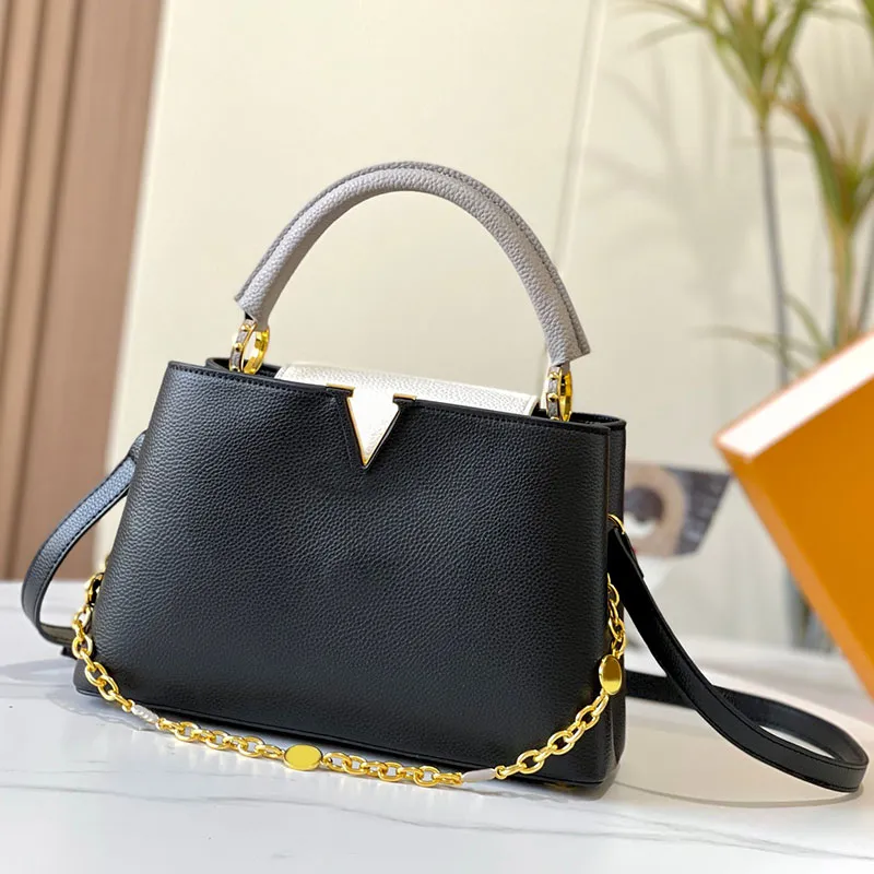 Women's Leather Crossbody Bag With 3 Removable Straps & Coin Purse - Black Classic Shoulder Handbag