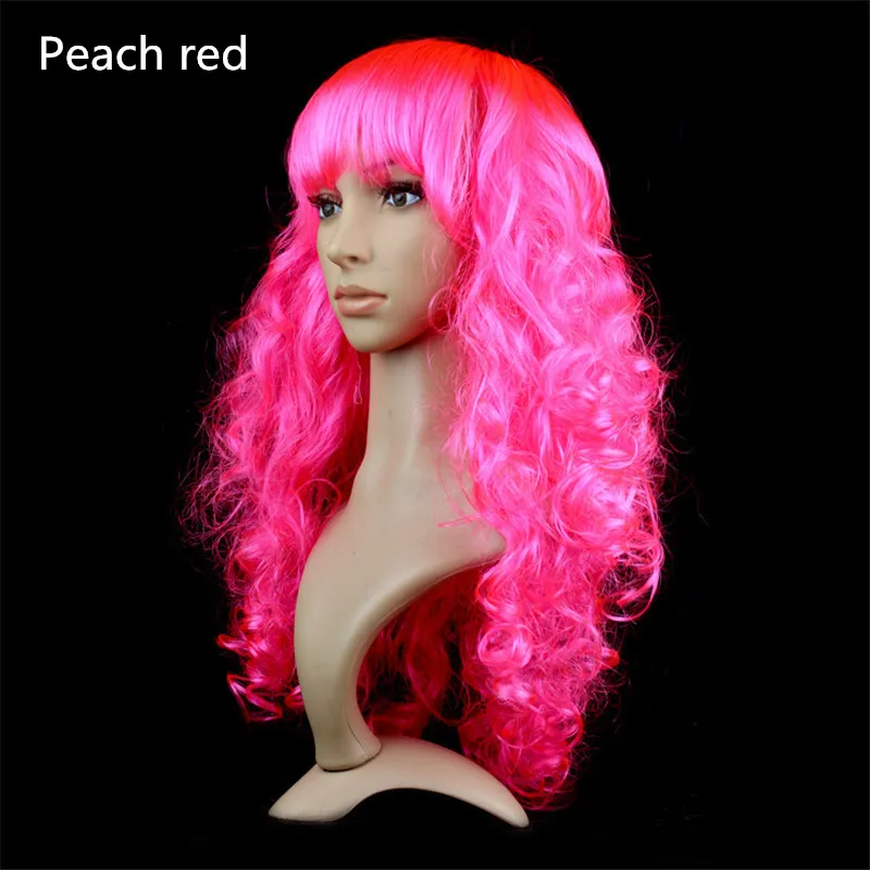 Long Wavy Wig With Bangs: Synthetic Colored Cosplay... From  display picture 1