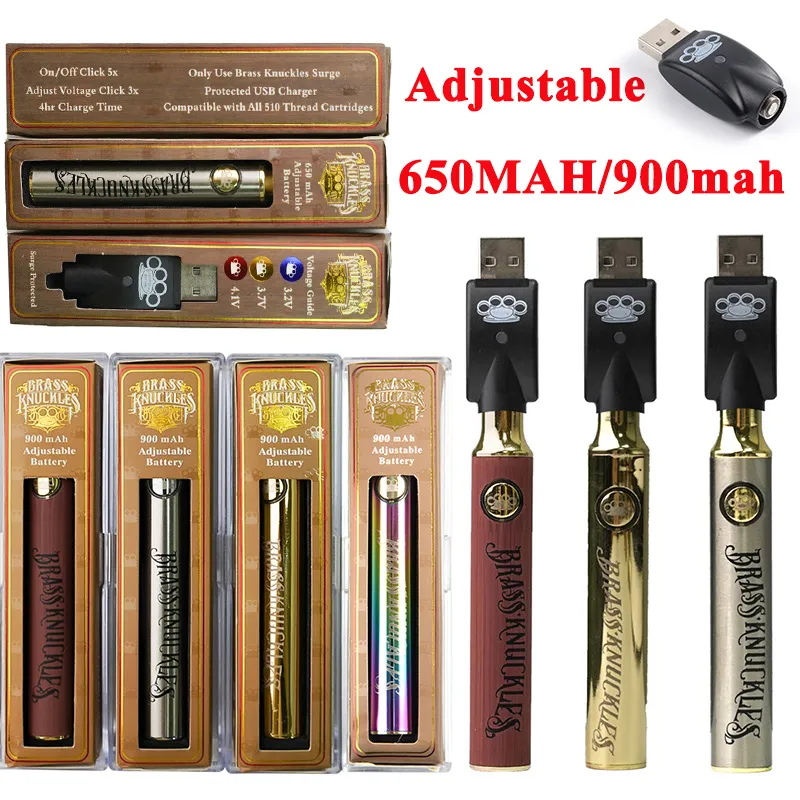 BRASS KNUCKLES Battery 650MAH 900mah BK Adjustable Batteries 510 Thread