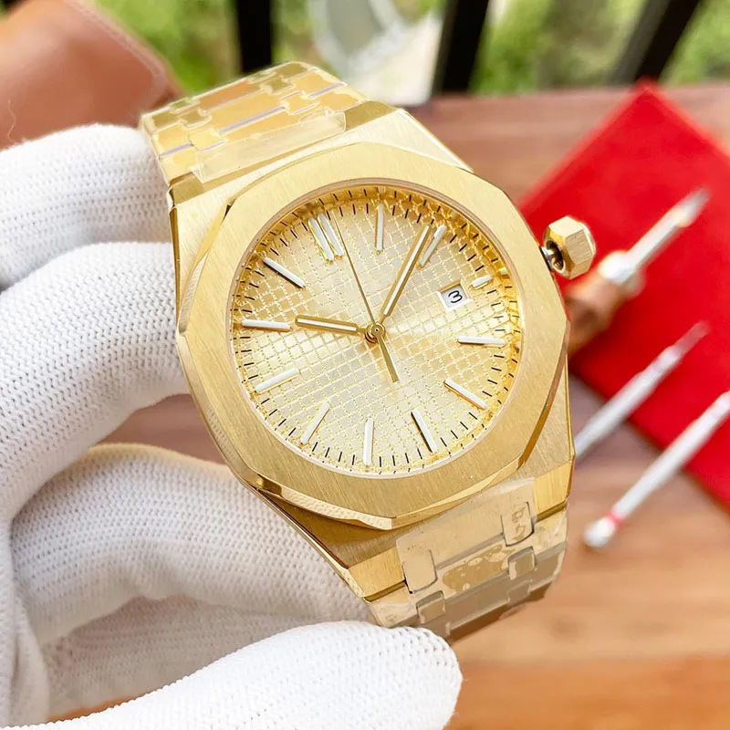 男性用の自動メカニカルメンズデザイナーウォッチ腕時計41mmビジネス腕時計ステンレス鋼防水モントレデフクル