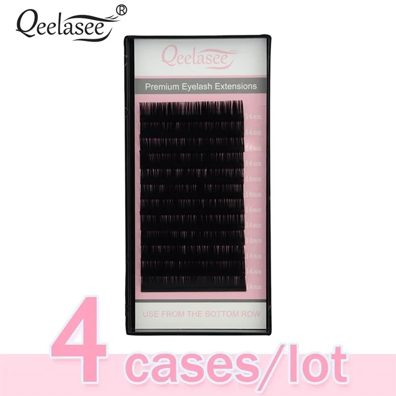 4 Cases 007 Russian Volume Eyelash Extension Individual Lashes Extention Mixed Lengths for Artist Training 220601