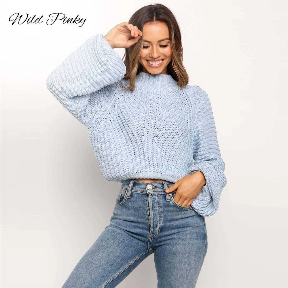 Women's Knits Tees WildPinky 2022 O-neck Sweater Autumn Winter Knitted Jumper Women's Sweaters Casual Loose Long Sleeve Hollow Out Pullovers Female T221012