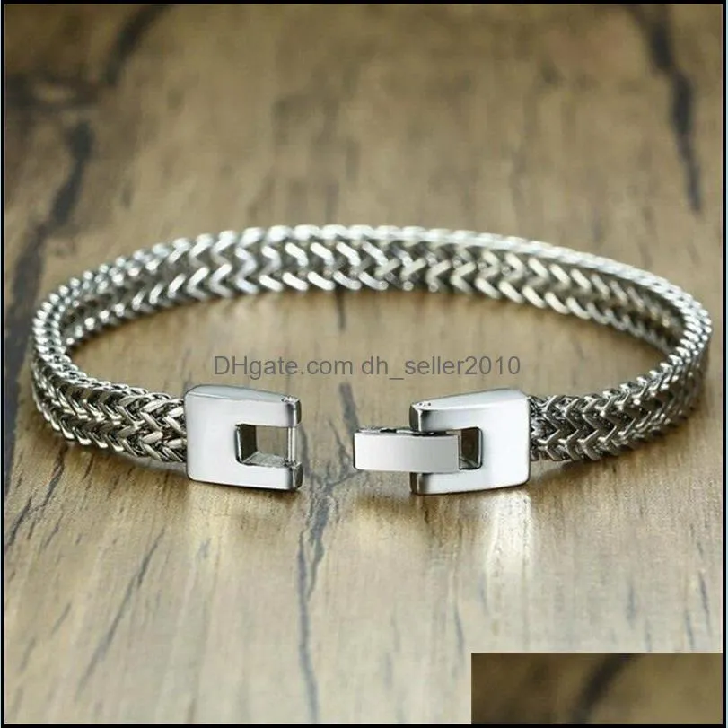 Bracelets De Charme Hommes Titane Acier Bracelet En Acier Inoxydable Chaîne De Mode Hip Hop Bijoux De Luxe 733 T2 Drop Delivery 2022 Bracelets Dho6A