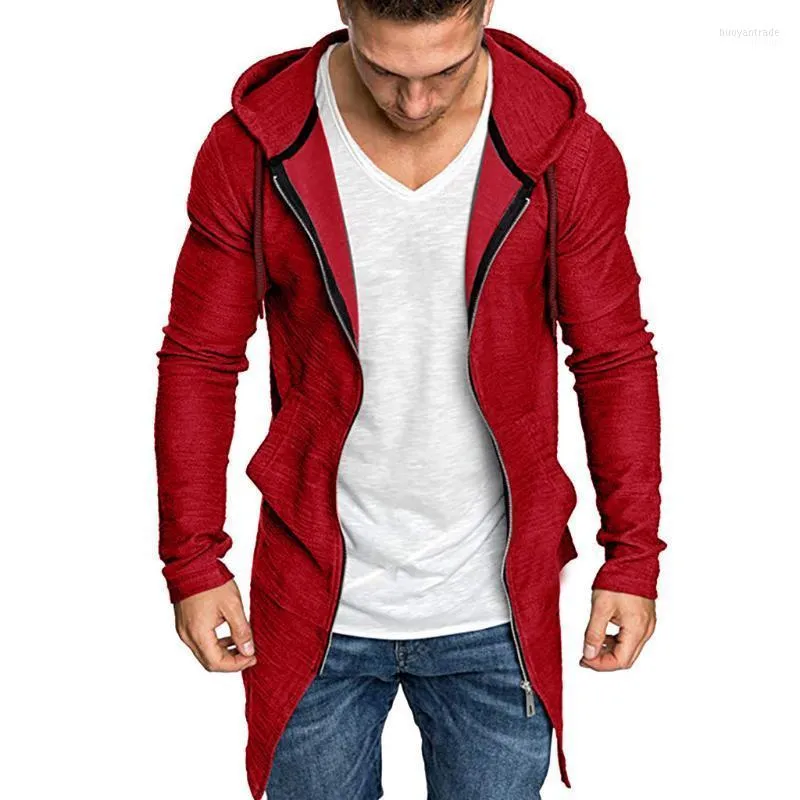 Giacche da uomo Giacca da uomo da uomo Cappotto Splicing Con cappuccio Solid Trench Cardigan Manica lunga Capispalla Camicetta Abbigliamento moda M840 #