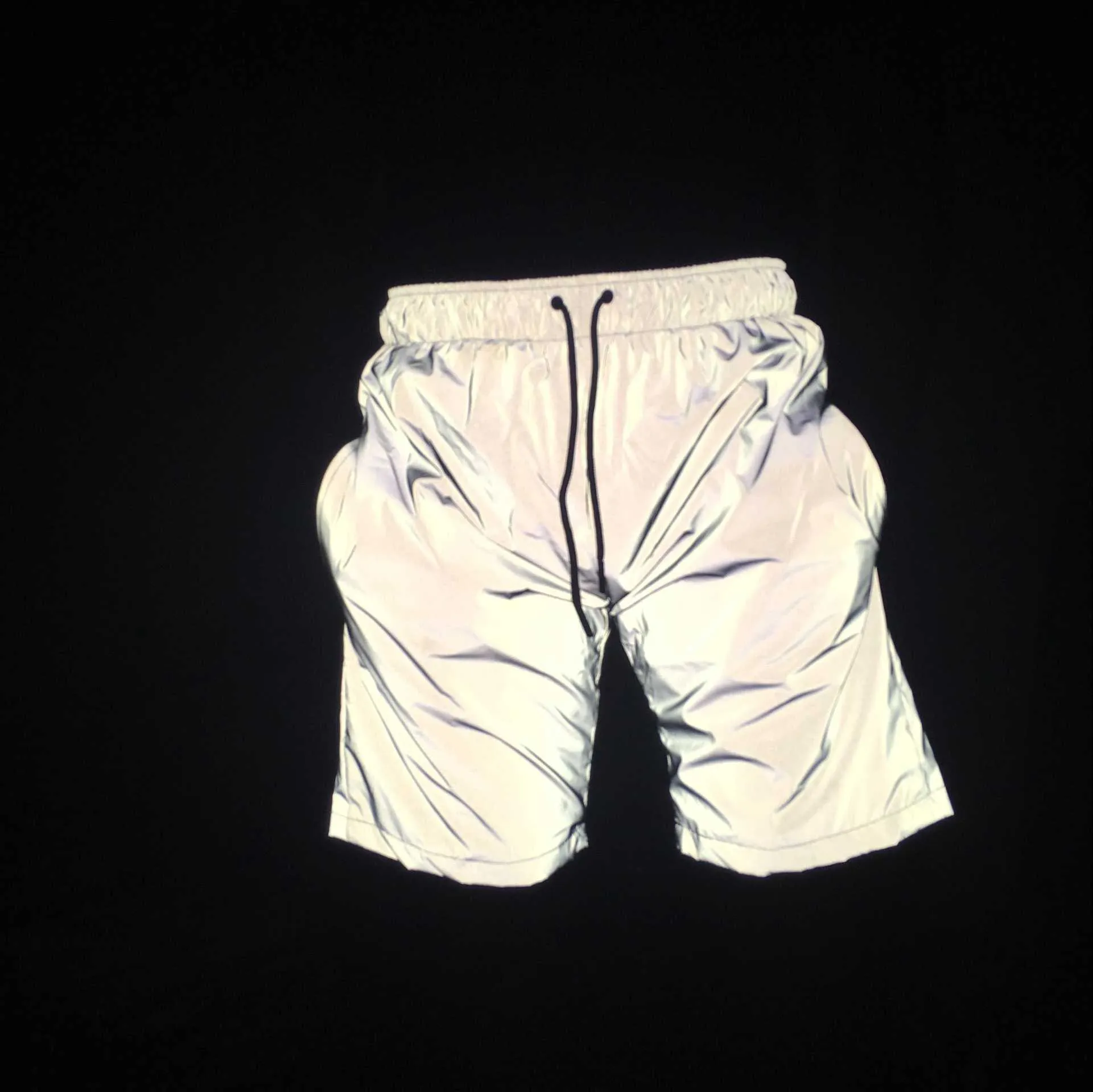 Shorts pour hommes Fashion Holographic Grey Reflective White Festival Party Psychedelic Shiny Board G221012