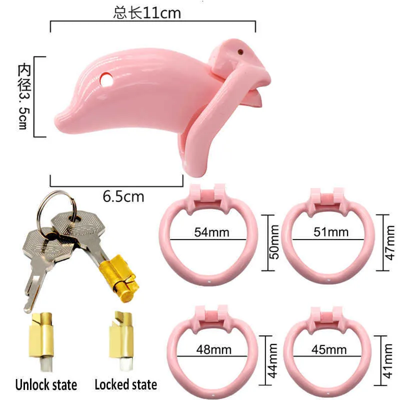 Sex toy s masager massager bondage adult Toys SHET Plastic Male Chastity Devices Cage For Men Breathable Penis With 4size Ring Cock Lock ZKCK